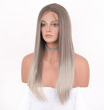 Load image into Gallery viewer, 12 inch Light Brown Loose Curly Lace Front Wig with Middle Part