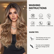 Load image into Gallery viewer, OUFEI Ombre Dark Blonde Curly Heat‑Resistant Synthetic Wig