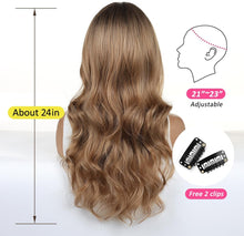 Load image into Gallery viewer, OUFEI Ombre Dark Blonde Curly Heat‑Resistant Synthetic Wig