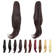 Load image into Gallery viewer, Straight Natural Looking ponytail extension, claw clip