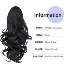 Load image into Gallery viewer, Straight Natural Looking ponytail extension, claw clip