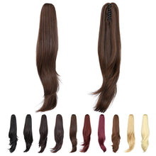 Load image into Gallery viewer, Straight Natural Looking ponytail extension, claw clip