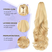 Load image into Gallery viewer, Straight Natural Looking ponytail extension, claw clip