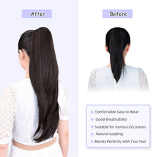 Load image into Gallery viewer, Straight Natural Looking ponytail extension, claw clip