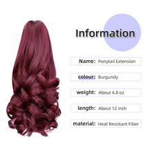 Load image into Gallery viewer, Straight Natural Looking ponytail extension, claw clip