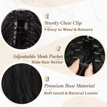 Load image into Gallery viewer, Straight Hair Bun Extension - 8 Inch Claw Clip
