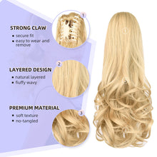 Load image into Gallery viewer, Straight Natural Looking ponytail extension, claw clip