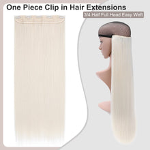 Load image into Gallery viewer, Synthetic One Piece 24" 3/4 Full Head Curly Wave Clip in Hair Extensions