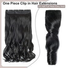 Load image into Gallery viewer, Synthetic One Piece 24" 3/4 Full Head Curly Wave Clip in Hair Extensions