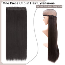 Load image into Gallery viewer, Synthetic One Piece 24" 3/4 Full Head Curly Wave Clip in Hair Extensions