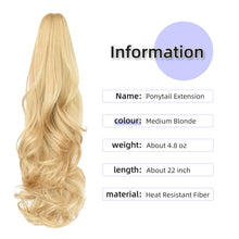Load image into Gallery viewer, Straight Natural Looking ponytail extension, claw clip