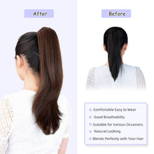 Load image into Gallery viewer, Straight Natural Looking ponytail extension, claw clip
