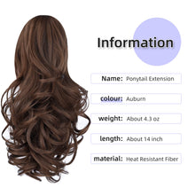 Load image into Gallery viewer, Straight Natural Looking ponytail extension, claw clip