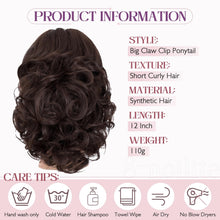 Load image into Gallery viewer, 12” Short Curly Claw Ponytail Extension Clip In On Hairpiece