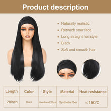 Load image into Gallery viewer, 28 Inch Silky Straight Headband Wig