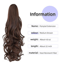 Load image into Gallery viewer, Straight Natural Looking ponytail extension, claw clip