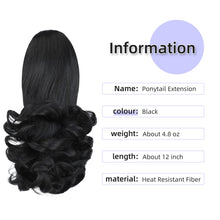 Load image into Gallery viewer, Straight Natural Looking ponytail extension, claw clip