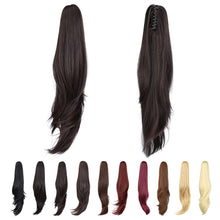 Load image into Gallery viewer, Straight Natural Looking ponytail extension, claw clip