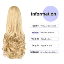 Load image into Gallery viewer, Straight Natural Looking ponytail extension, claw clip