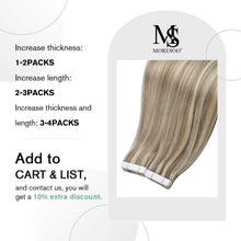 Load image into Gallery viewer, Tape in Hair Extensions 22 Inch Remy Tape in Extensions 20 Pieces 50 G Wig Store