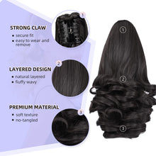 Load image into Gallery viewer, Straight Natural Looking ponytail extension, claw clip