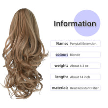Load image into Gallery viewer, Straight Natural Looking ponytail extension, claw clip