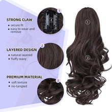Load image into Gallery viewer, Straight Natural Looking ponytail extension, claw clip