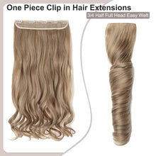 Load image into Gallery viewer, Synthetic One Piece 24" 3/4 Full Head Curly Wave Clip in Hair Extensions