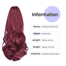 Load image into Gallery viewer, Straight Natural Looking ponytail extension, claw clip