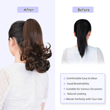 Load image into Gallery viewer, Straight Natural Looking ponytail extension, claw clip