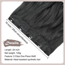 Load image into Gallery viewer, Synthetic One Piece 24" 3/4 Full Head Curly Wave Clip in Hair Extensions