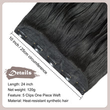 Load image into Gallery viewer, Synthetic One Piece 24" 3/4 Full Head Curly Wave Clip in Hair Extensions