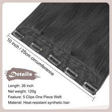 Load image into Gallery viewer, Synthetic One Piece 24" 3/4 Full Head Curly Wave Clip in Hair Extensions