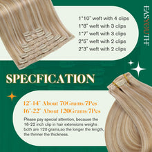 Load image into Gallery viewer, Remy Clip-in Human Hair Extensions