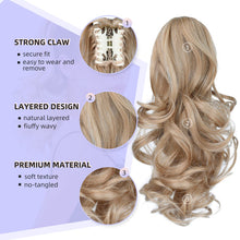 Load image into Gallery viewer, Straight Natural Looking ponytail extension, claw clip