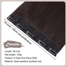 Load image into Gallery viewer, Synthetic One Piece 24" 3/4 Full Head Curly Wave Clip in Hair Extensions