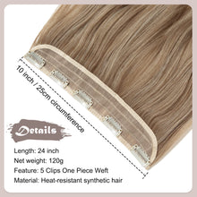 Load image into Gallery viewer, Synthetic One Piece 24" 3/4 Full Head Curly Wave Clip in Hair Extensions