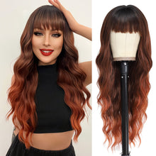 Load image into Gallery viewer, Long Ombre Auburn Wig with Bangs
