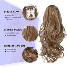 Load image into Gallery viewer, Straight Natural Looking ponytail extension, claw clip