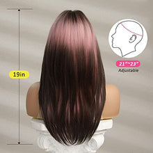 Load image into Gallery viewer, Brown Pink Blend Layered Heat Resistant Wig Wig Store 
