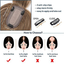 Load image into Gallery viewer, Human Hair Synthetic Blend Hair topper with bangs Wig Store 
