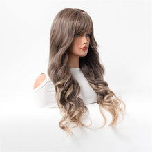 Load image into Gallery viewer, Heat Resistant Long Wavy Wigs with Bangs
