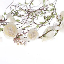 Load image into Gallery viewer, aesthetic rattan flower vine crown tiara hair accessory ivory
