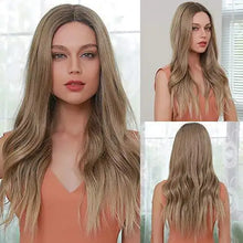 Load image into Gallery viewer, ash blonde lace front wig wavy lace hair wig
