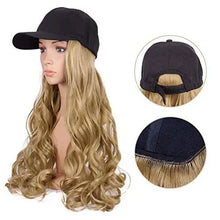 Load image into Gallery viewer, baseball cap with long curly hair extension
