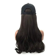 Load image into Gallery viewer, baseball cap with long curly wavy hair synthetic wig
