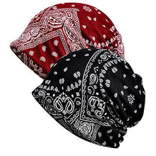 Load image into Gallery viewer, beanie chemo hats - 2 pack pattern-wine red/navy blue
