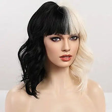 Load image into Gallery viewer, black and white heat resistant wig
