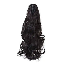 Load image into Gallery viewer, clip in jaw ponytail hairpiece hair extension 18 inch / natural black/curly
