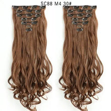 Load image into Gallery viewer, clip-on hair extensions 6pc set 1b/30hl / 24inches

